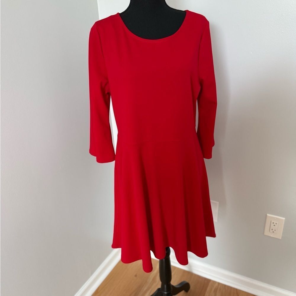Carole Christian Red 3/4 sleeve dress